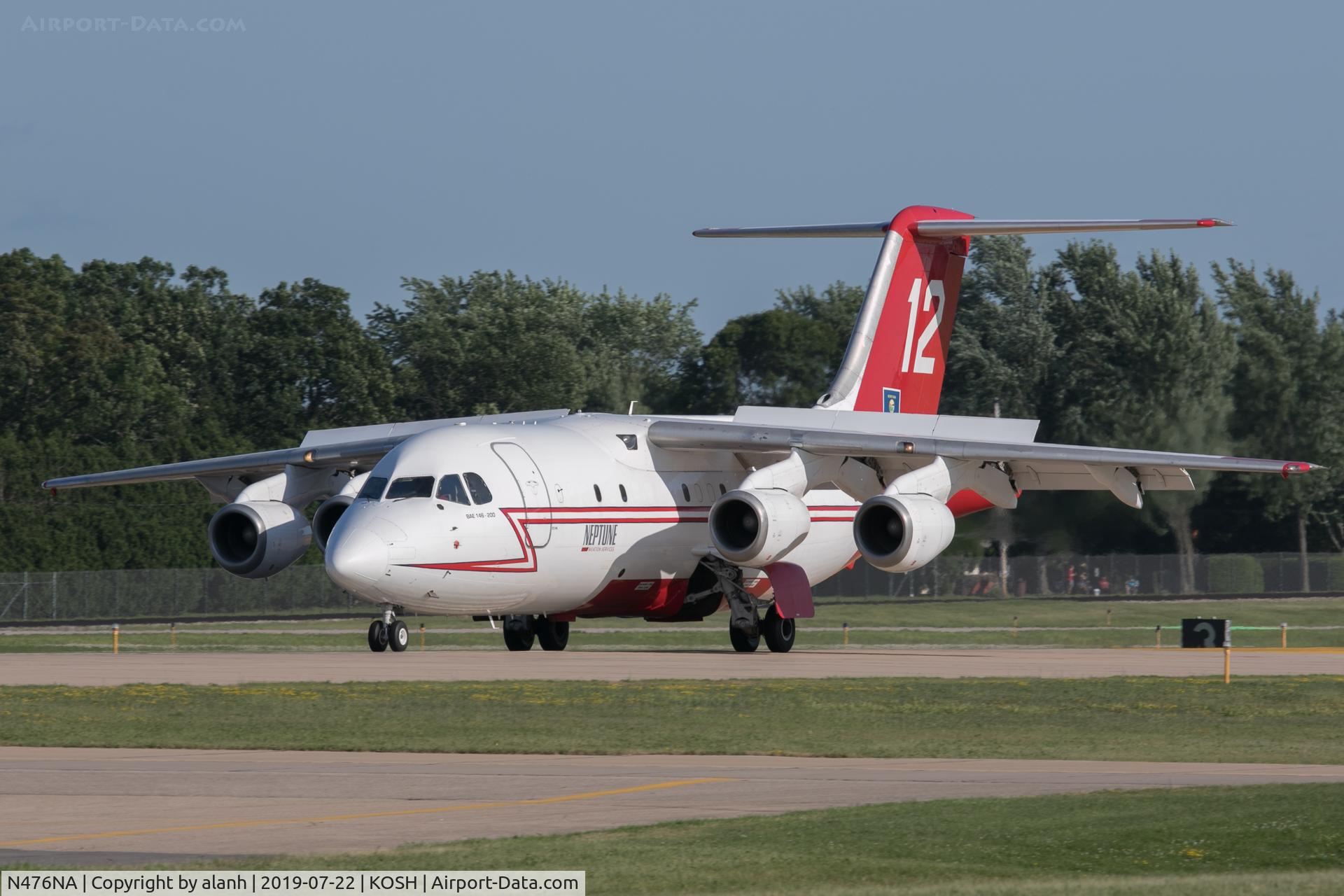 N476NA, 1991 British Aerospace BAe.146-200 C/N E2196, Arriving at Wittman during AirVenture 2019