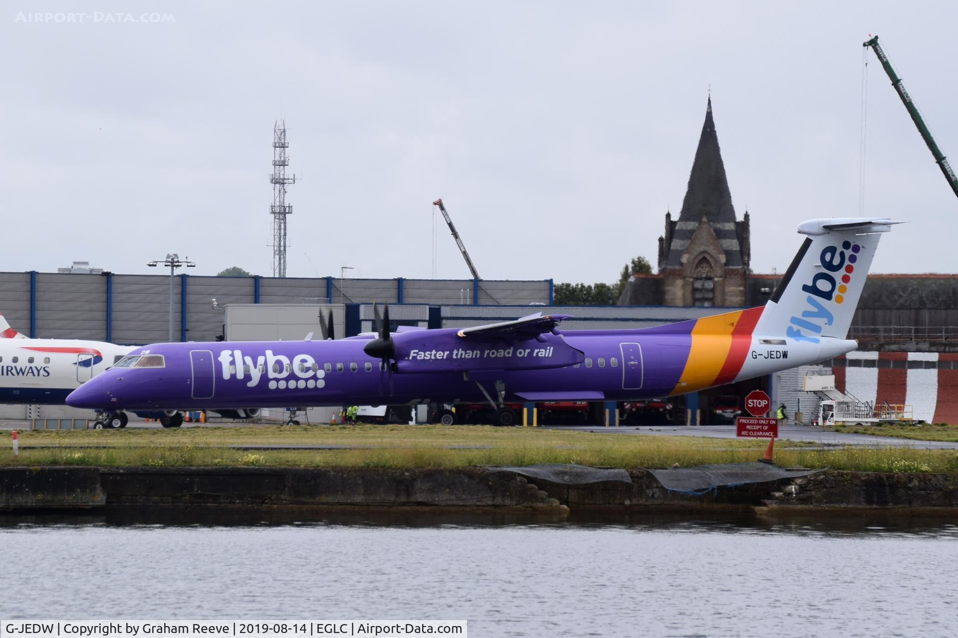 G-JEDW, 2004 De Havilland Canada DHC-8-402Q Dash 8 C/N 4093, Departing from London City.