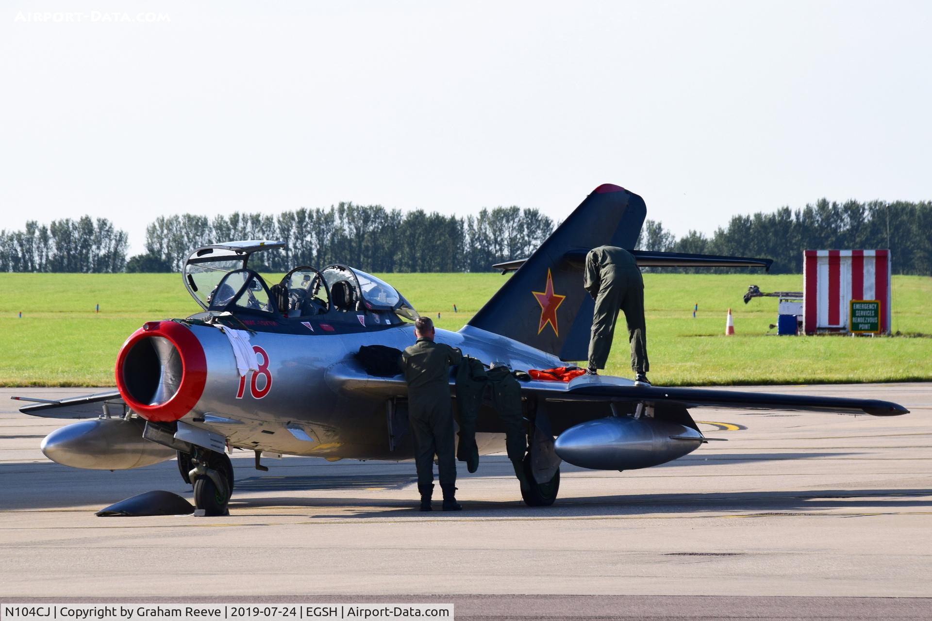 N104CJ, 1952 PZL-Mielec SBLim-2 (MiG-15UTI) C/N 1A01004, Parked at Norwich.