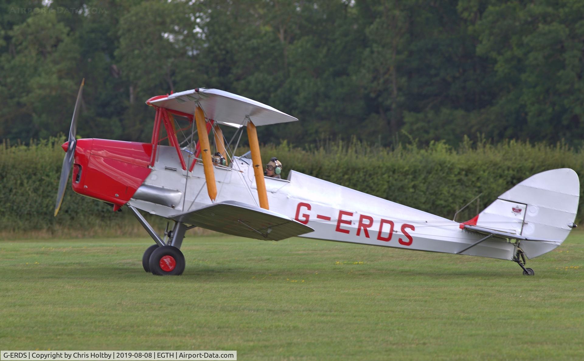 G-ERDS, 1943 De Havilland DH-82A Tiger Moth II C/N 85028, !943 Tiger Moth taxiing to display area at the 'Gathering of Moths' Day 2019 at Old Warden