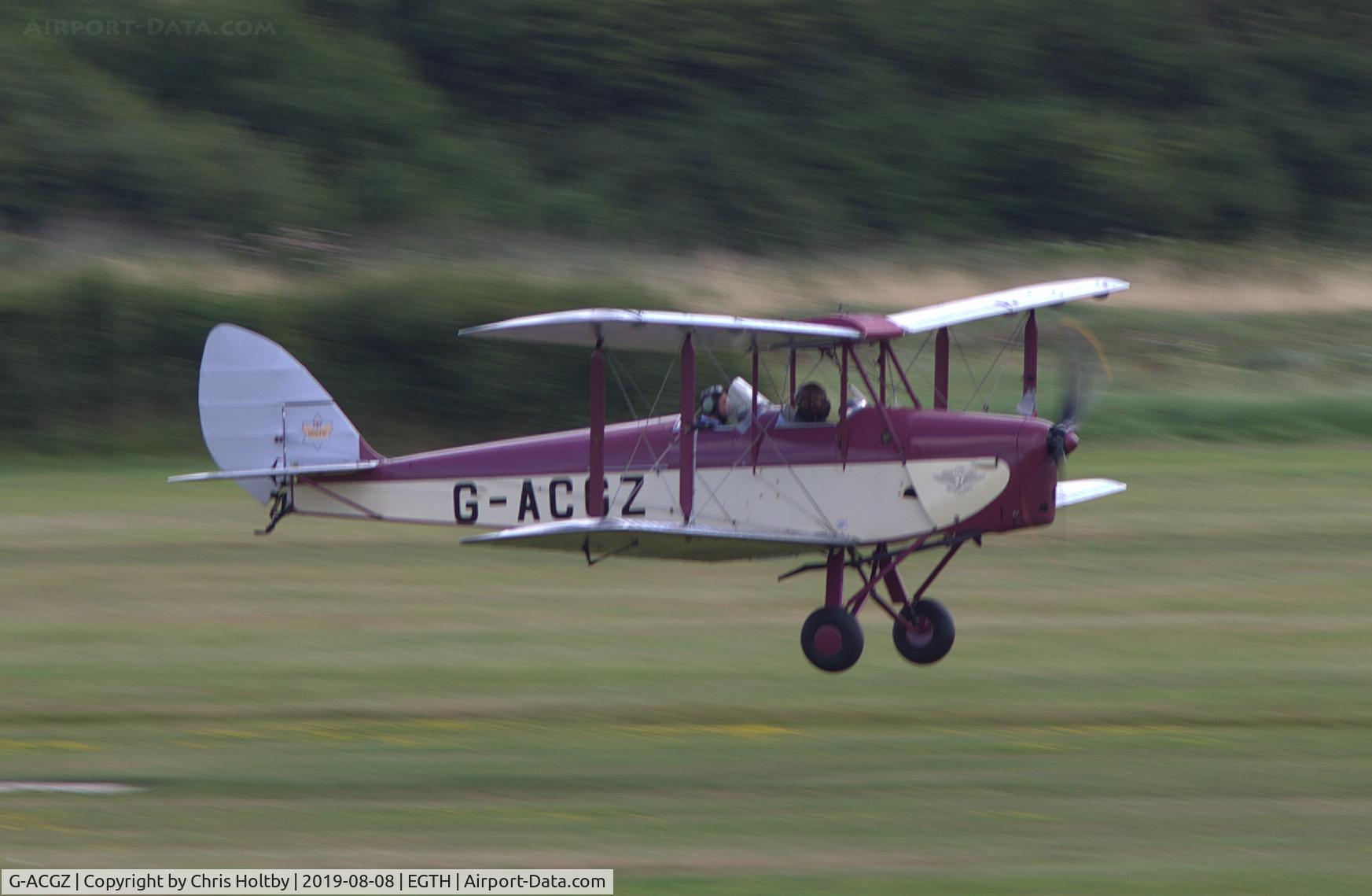 G-ACGZ, 1933 De Havilland DH-60G III Moth Major C/N 5030, 1933 Moth Major flying in for the 'Gathering of Moths' Day 2019 at Old Warden