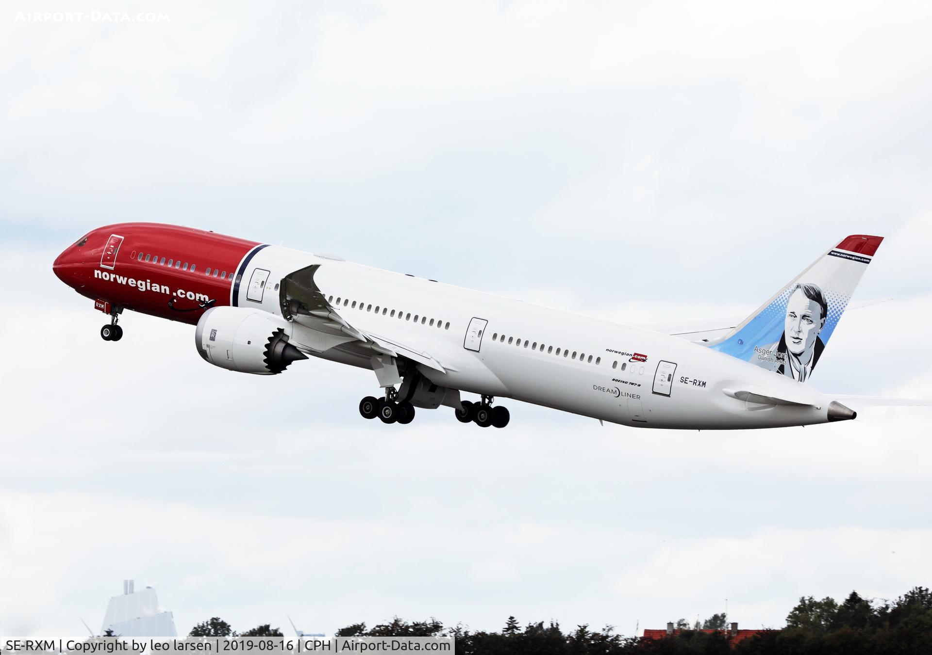 SE-RXM, 2019 Boeing 787-9 Dreamliner C/N 63345, Copenhagen 16.8.2019 T/O R-22R