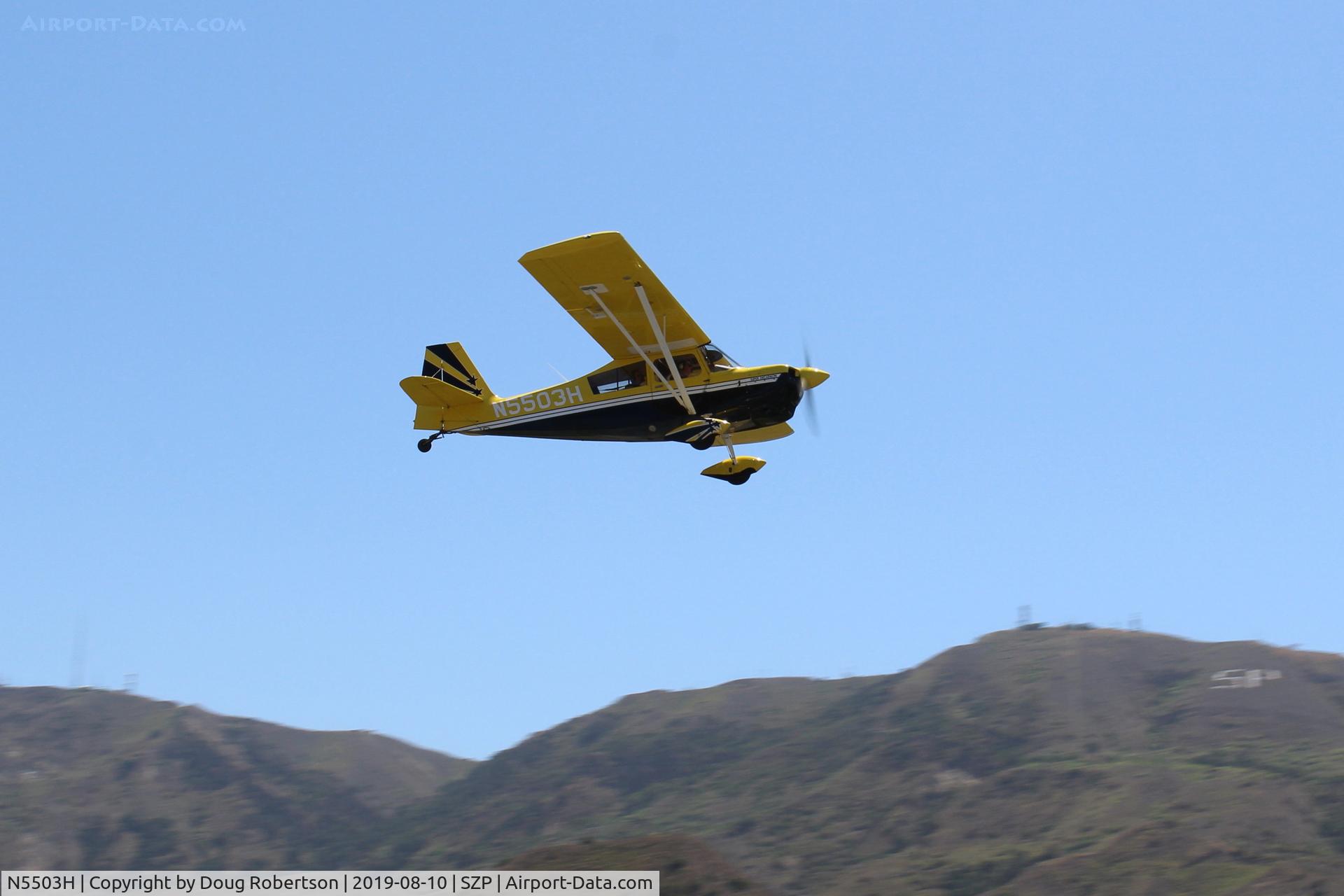 N5503H, 1978 Bellanca 8KCAB Super Decathlon C/N 413-78, 1978 Bellanca 8KCAB SUPER DECATHLON, Lycoming AEIO-360 180 Hp, takeoff climb Rwy 22