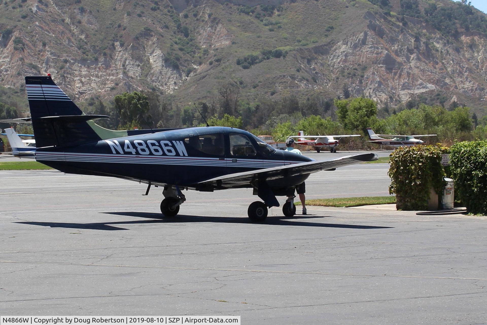 N4866W, 1976 Rockwell International 114 Commander C/N 14196, 1978 Rockwell International 114 COMMANDER, Lycoming IO-540-T4AD 260 Hp. at SZP Fuel Dock