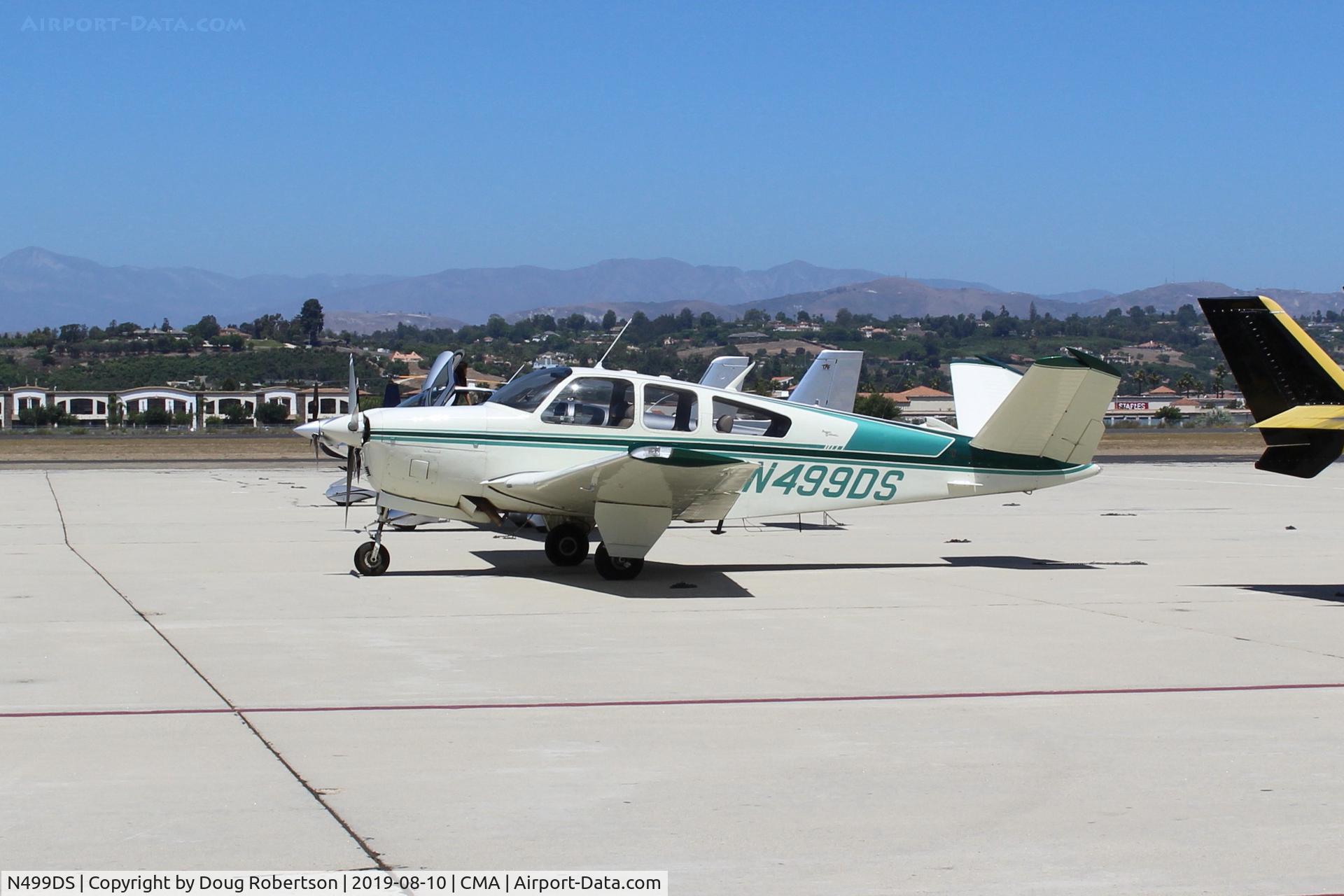 N499DS, 1967 Beech V35 Bonanza C/N D-8316, 1967 Beech  V35TC TURBO BONANZA, Continental TSIO-520-D 285 Hp, CS Prop, 2,550 lbs gross, on transient ramp