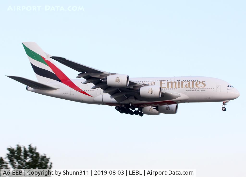 A6-EEB, 2012 Airbus A380-861 C/N 109, Landing rwy 25R without patch
