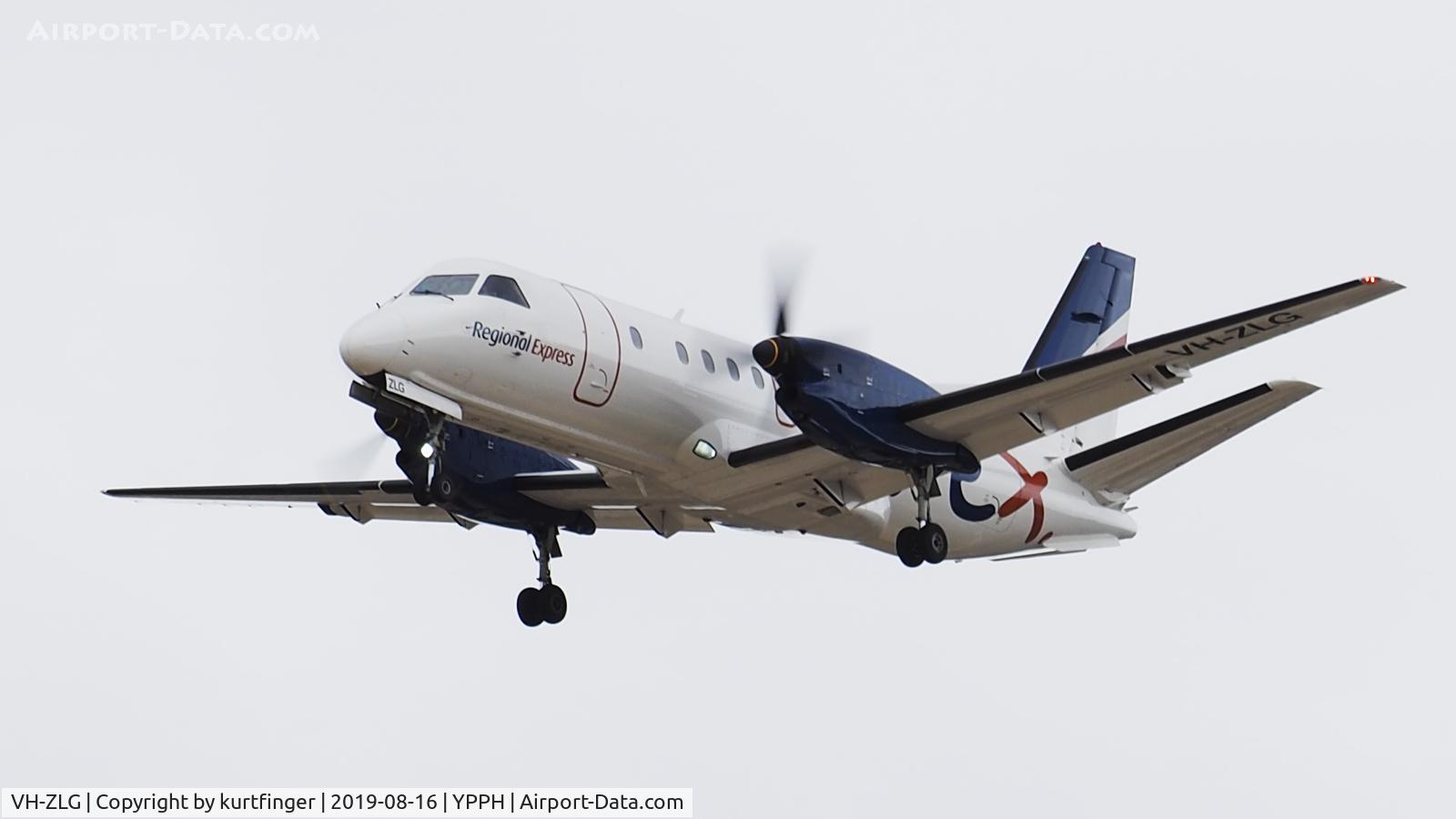 VH-ZLG, 1995 Saab 340B+ C/N 340B-375, SAAB 340B. Rex Regional Express VH-ZLG arriving from Albany Rwy 06, YPPH 160819.