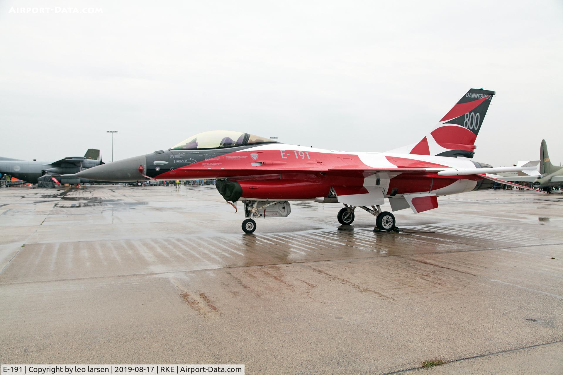 E-191, 1978 SABCA F-16AM Fighting Falcon C/N 6F-18, Roskilde Air Show 17.8.2019