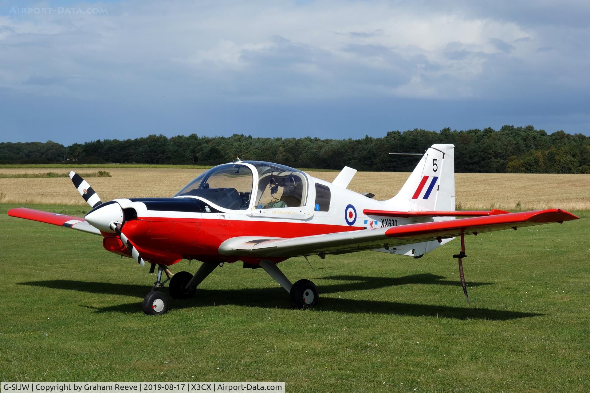 G-SIJW, 1974 Scottish Aviation Bulldog Series 120 Model 121 C/N BH120/295, Parked at Northrepps.