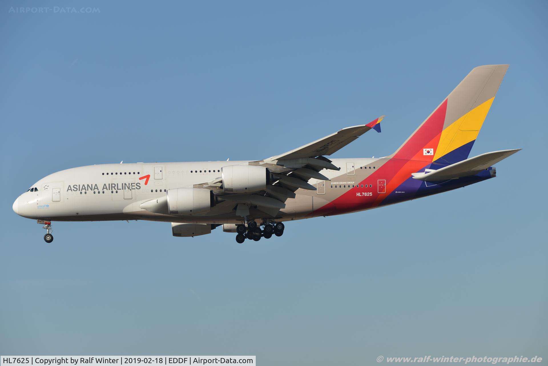 HL7625, 2013 Airbus A380-841 C/N 152, Airbus A380-841 - OZ AAR Asiana Airlines - 152 - HL7625 - 18.02.2019 - FRA