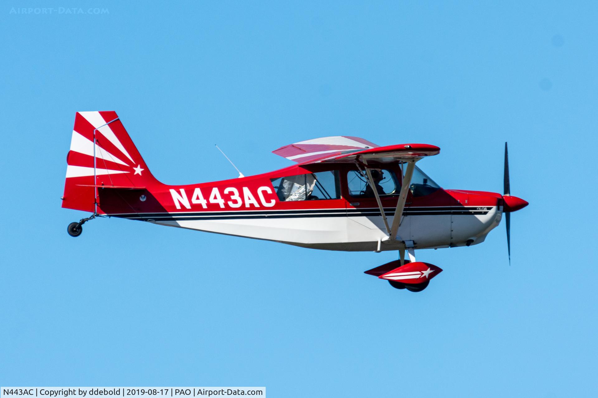 N443AC, 2000 American Champion 7GCAA Citabria C/N 442-2000, N443AC approaching Palo Alto AIrport