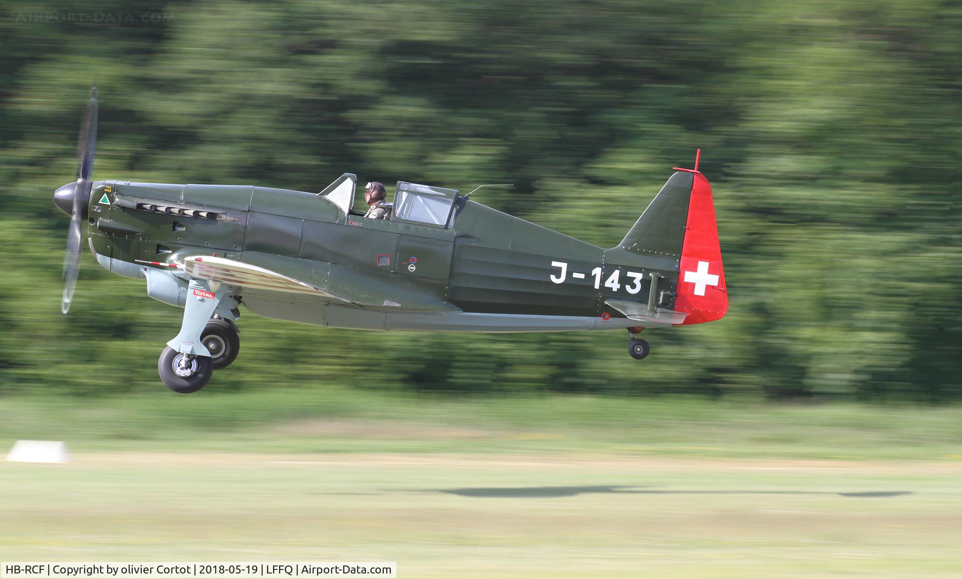 HB-RCF, 1942 Morane-Saulnier D-3801 (MS-412) C/N 194, leaving the Ferté Alais airshow