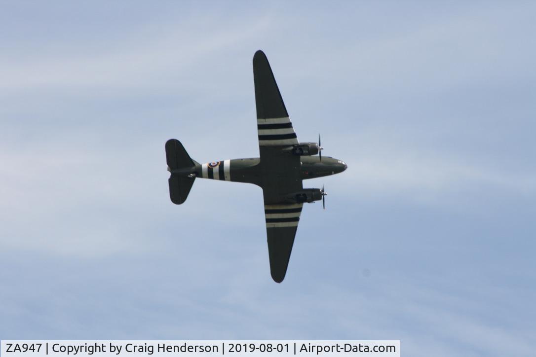 ZA947, 1943 Douglas C-47A-60-DL Dakota III C/N 10200, BBMF Dakota over Baldock, Hertfordshire