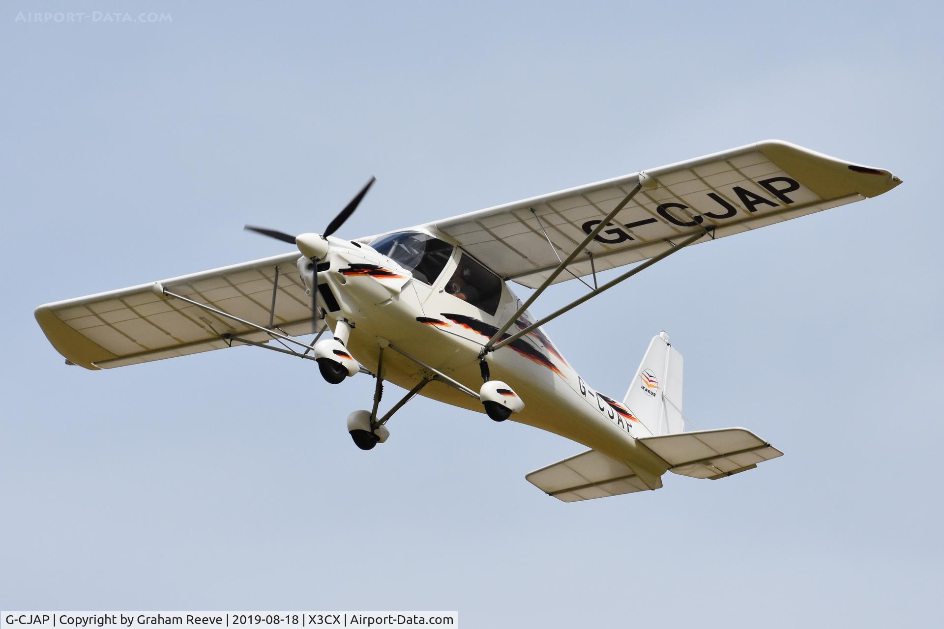 G-CJAP, 2010 Comco Ikarus C42 C/N 1003-7095, Departing from Northrepps.