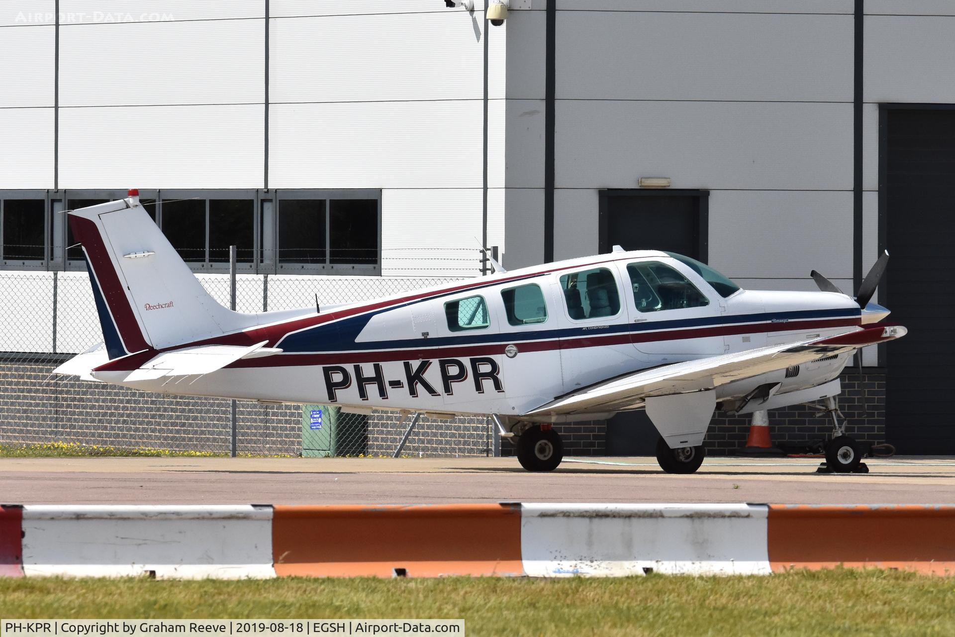 PH-KPR, Beech Bonanza A36 C/N E-3012, Parked at Norwich.
