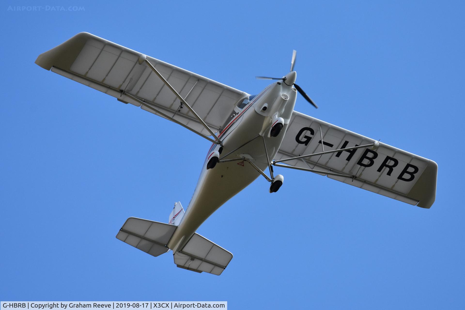 G-HBRB, 2018 Ikarus C42 FB100 Bravo C/N 1811-7550, Departing from Northrepps.