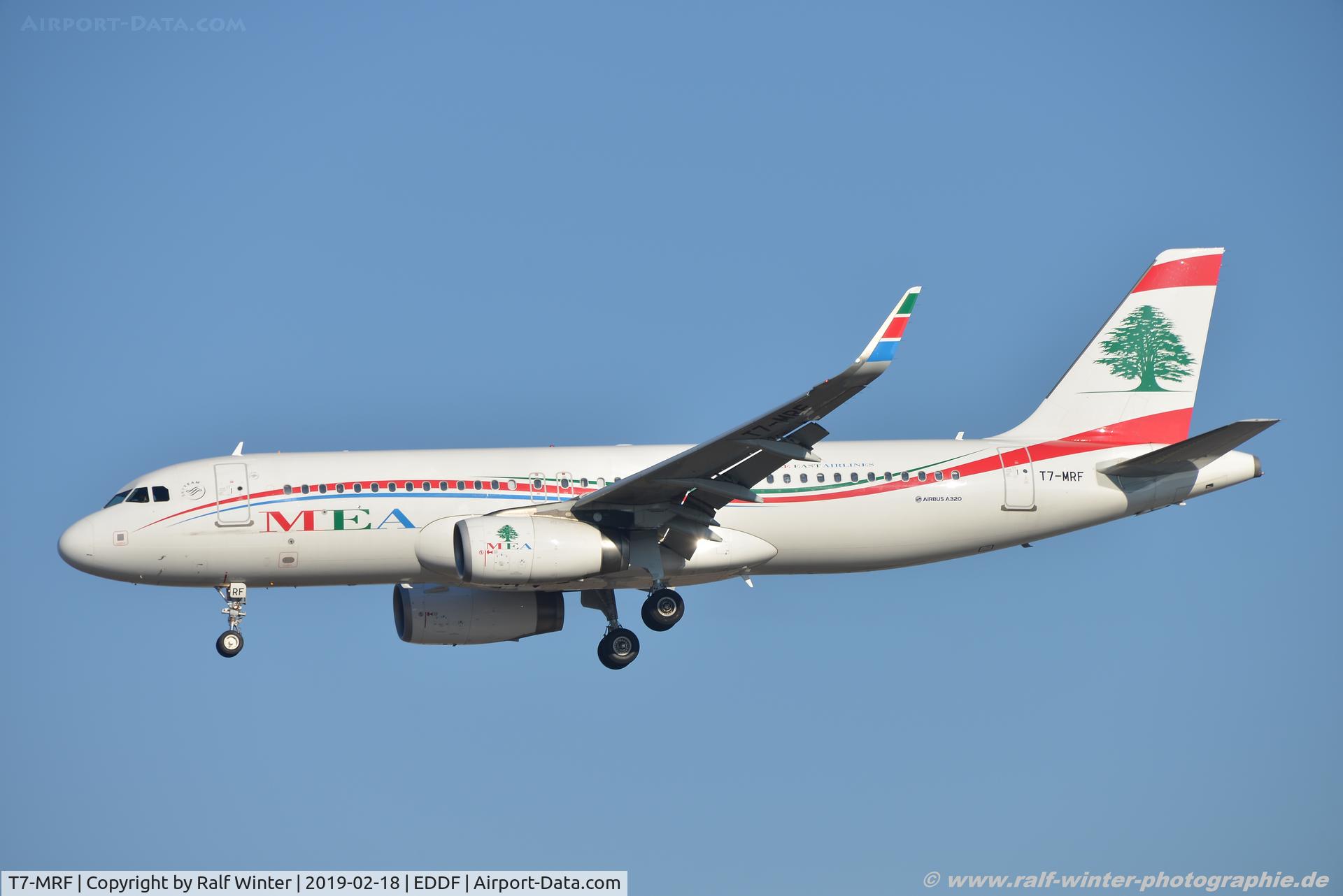 T7-MRF, 2016 Airbus A320-232 C/N 7006, Airbus A320-232 - ME MEA Middle East Airlines - 7006 - T7-MRF - 18.02.2019 - FRA