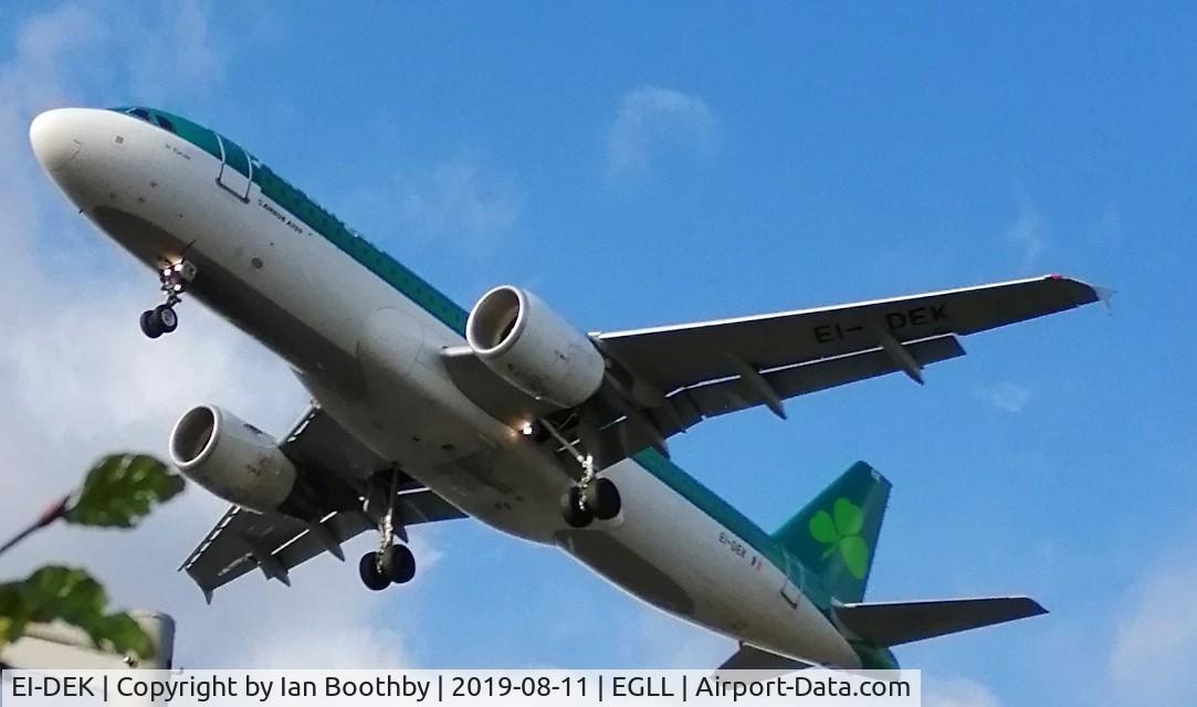 EI-DEK, 2005 Airbus A320-214 C/N 2399, Quick phone shot as it landed on 27R