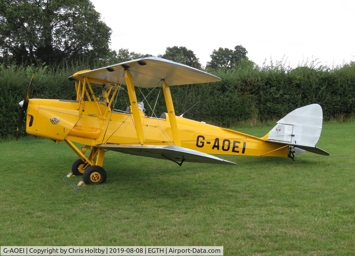 G-AOEI, 1939 De Havilland DH-82A Tiger Moth II C/N 82196/N6946, 1939 Tiger Moth immaculately maintained and carrying the Cambridge Flying Group insignia at the 'Gathering of Moths' Day 2019 at Old Warden