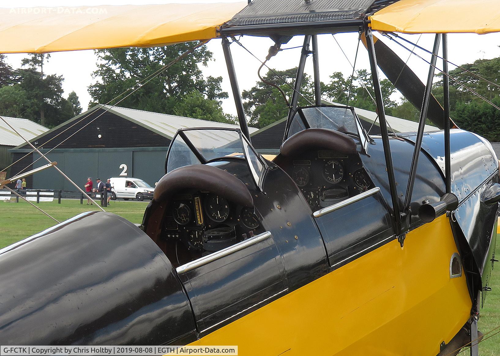 G-FCTK, 1941 De Havilland Canada DH-82C Tiger Moth C/N DHC883, 1941 Tiger Moth cockpit seats and controls Old Warden 'Gathering of Moths' 2019