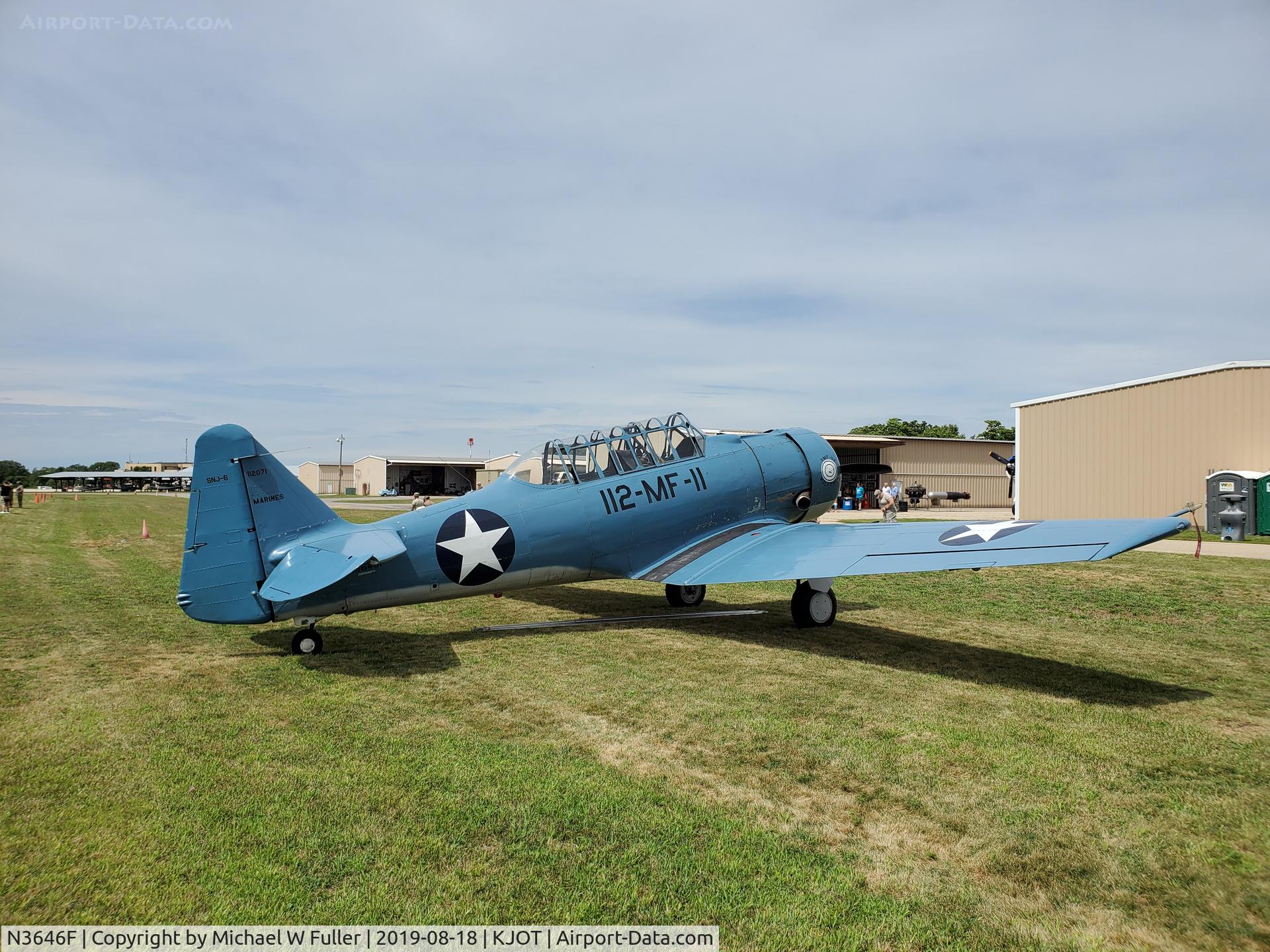 N3646F, 1947 North American AT-6F C/N 112071, At Warbird Squadron  4 Open Hangar  Picnic