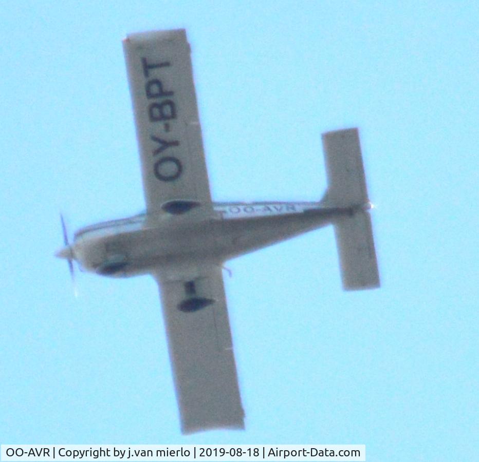 OO-AVR, 1979 Gulfstream American AA-5B Tiger C/N AA5B-1165, Over Ghent, Belgium; Someone forgot about the old underwing registration...