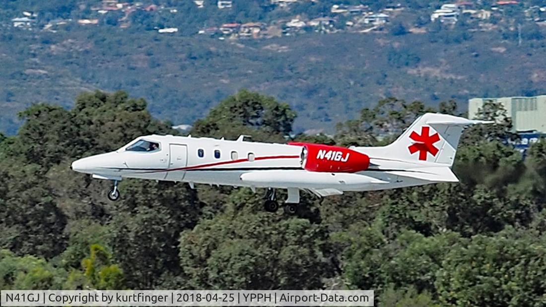 N41GJ, 1984 Gates Learjet 36A C/N 36-055, Learjet 36A N41GJ. Final runway 03 YPPH 250418