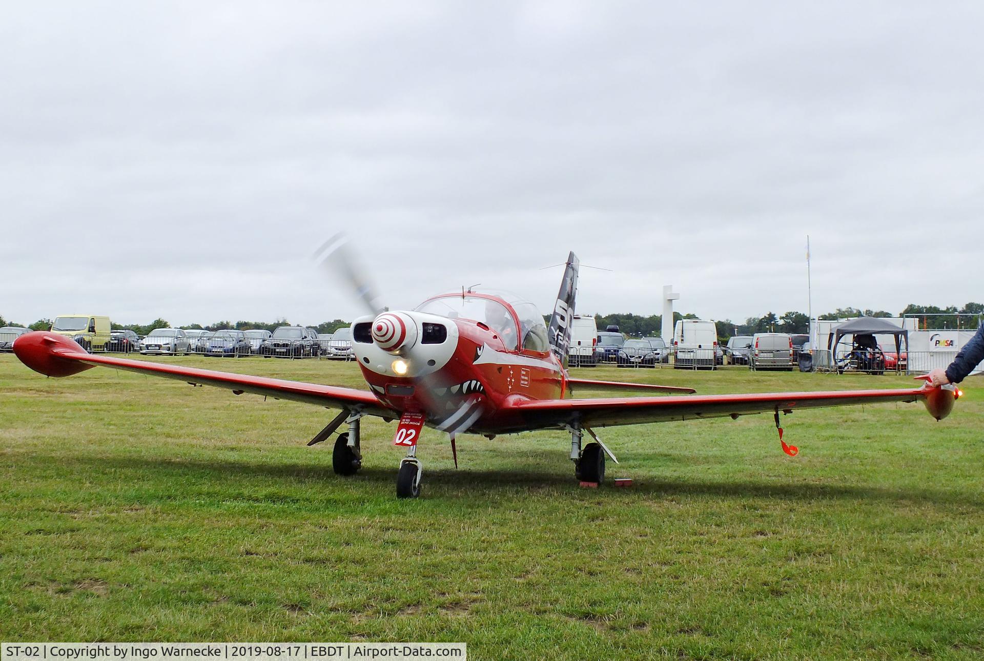 ST-02, SIAI-Marchetti SF-260M C/N 10-02, SIAI-Marchetti SF.260M of the 'Diables Rouges / Red Devils' Belgian Air Force Aerobatic Team at the 2019 Fly-in at Diest/Schaffen airfield