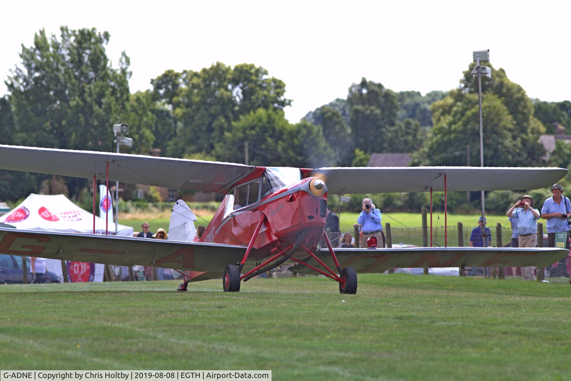 G-ADNE, 1936 De Havilland DH.87B Hornet Moth C/N 8089, 1936 Hornet Moth 'Ariadne' at Old Warden for the 'Gathering of Moths' Day 2019