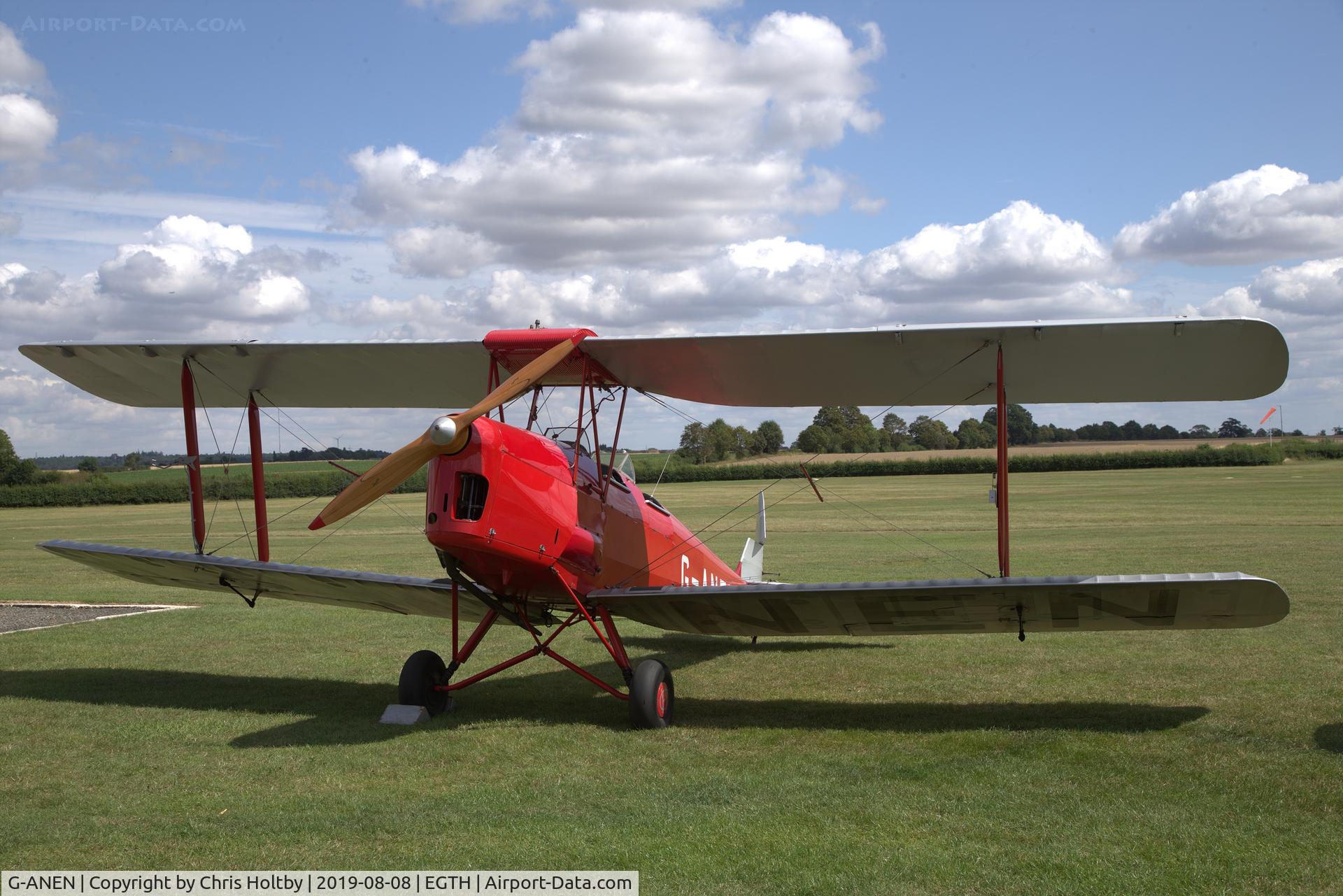 G-ANEN, 1942 De Havilland DH-82A Tiger Moth II C/N 85418, 1942 Tiger Moth parked and on display at Old Warden's 'Gathering of Moths' Day 2019