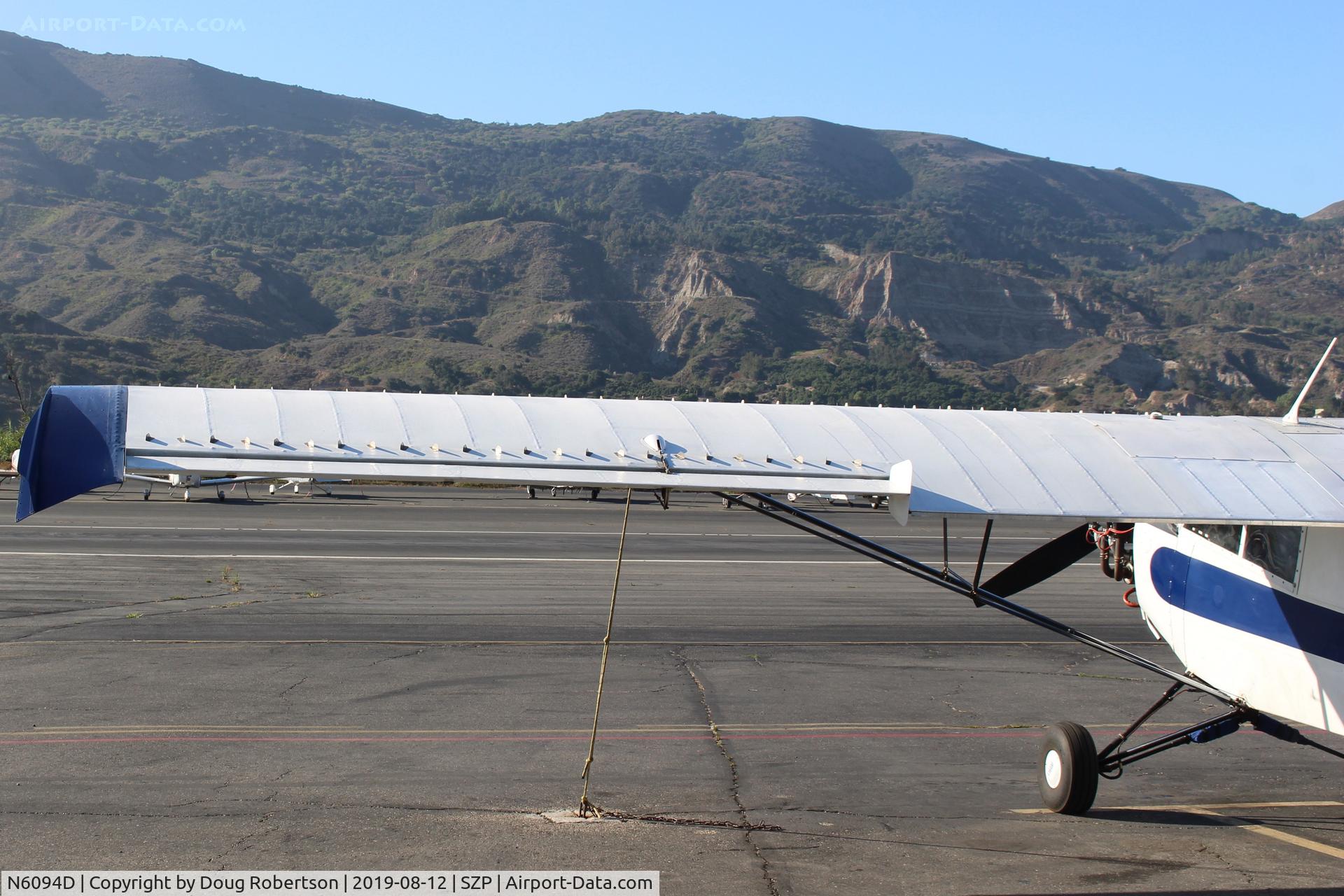 N6094D, 1958 Piper PA-18A-150 Super Cub C/N 18-5461, 1958 Piper PA-18A 150 SUPER CUB, Lycoming O-320 150 Hp, wing Micro Vortex Generators closeup, leading edge AND near trailing edge-(that is a FIRST!)