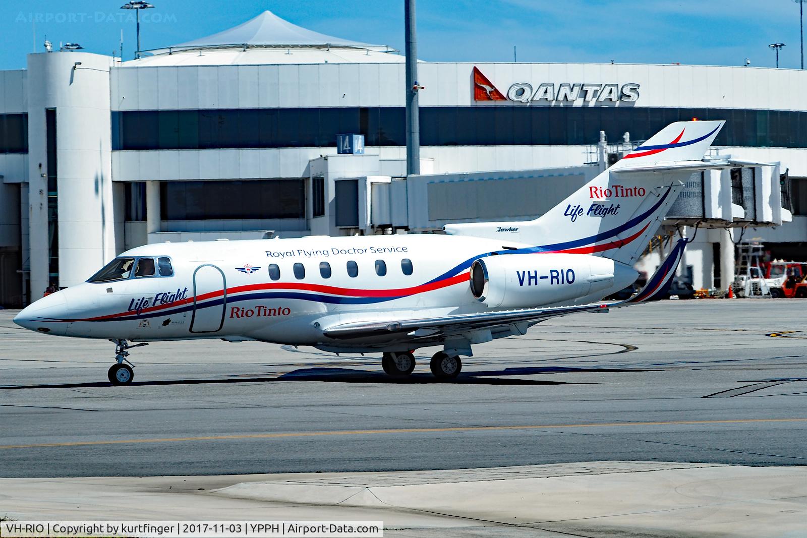 VH-RIO, 2002 Raytheon Hawker 800XP C/N 258594, Hawker 800XP2. Royal Flying Doctor ServiceVH-RIO YPPH 031117.