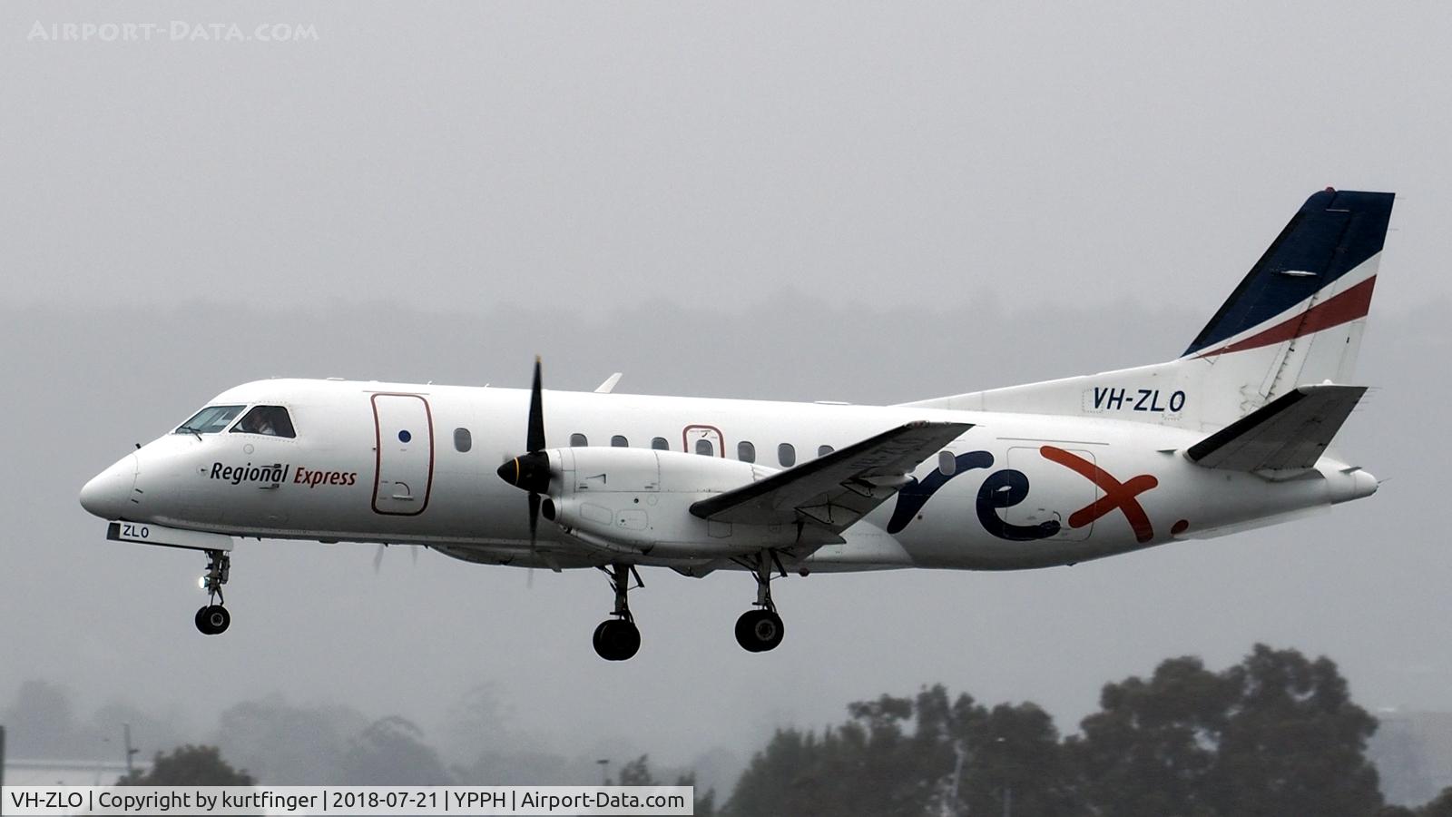 VH-ZLO, Saab 340B C/N 340B-382, SAAB 340B Regional Express VH-ZLO final Rwy03 YPPH 210718.