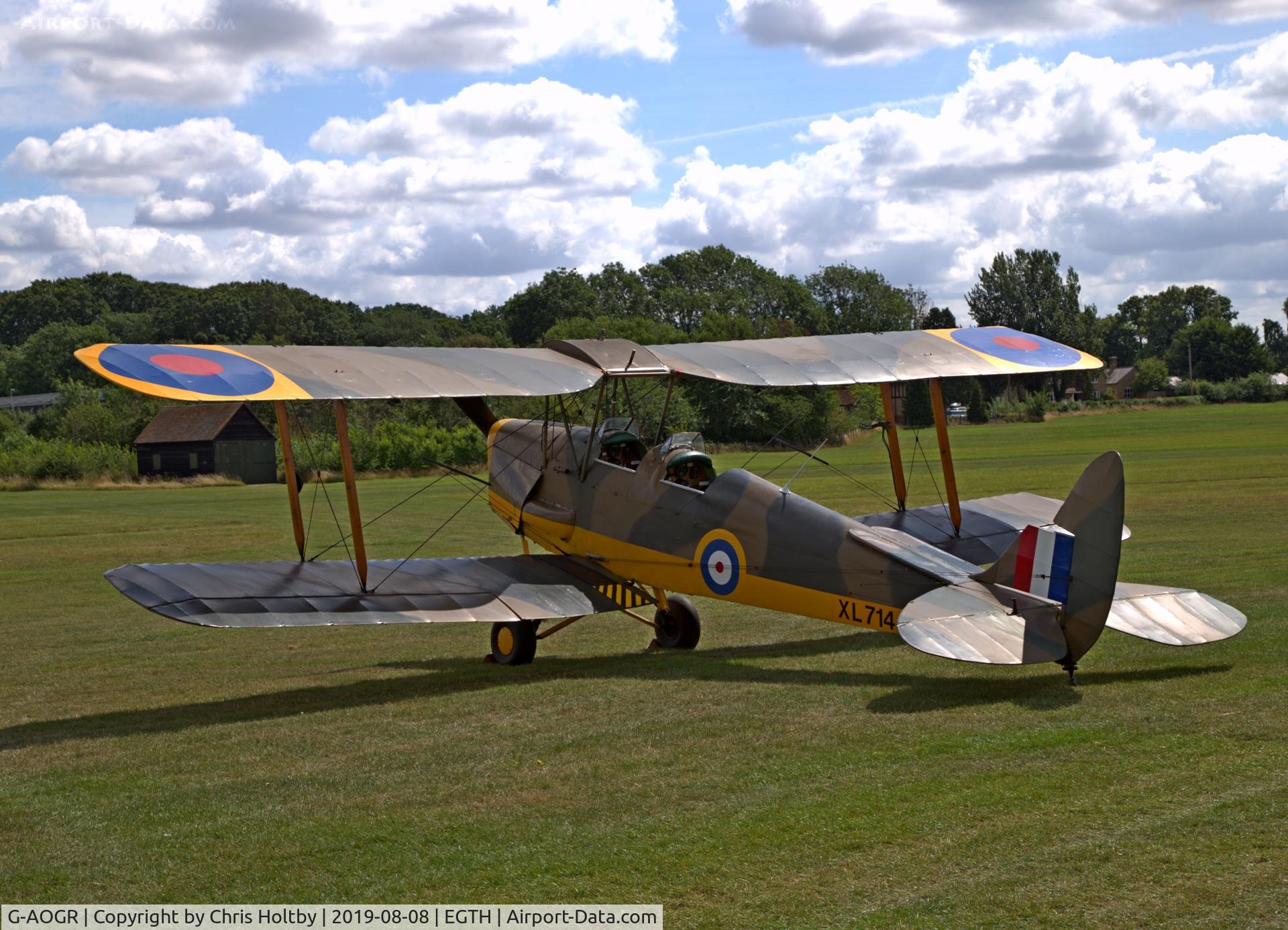 G-AOGR, 1942 De Havilland DH-82A Tiger Moth II C/N 84566, 1942 Tiger Moth on show at the 'Gathering of Moths' Day 2019 at Old Warden