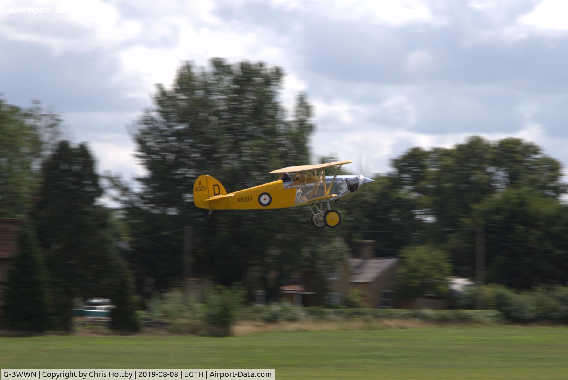 G-BWWN, 1998 Isaacs Fury II C/N PFA 011-10957, Taking off at Old Warden