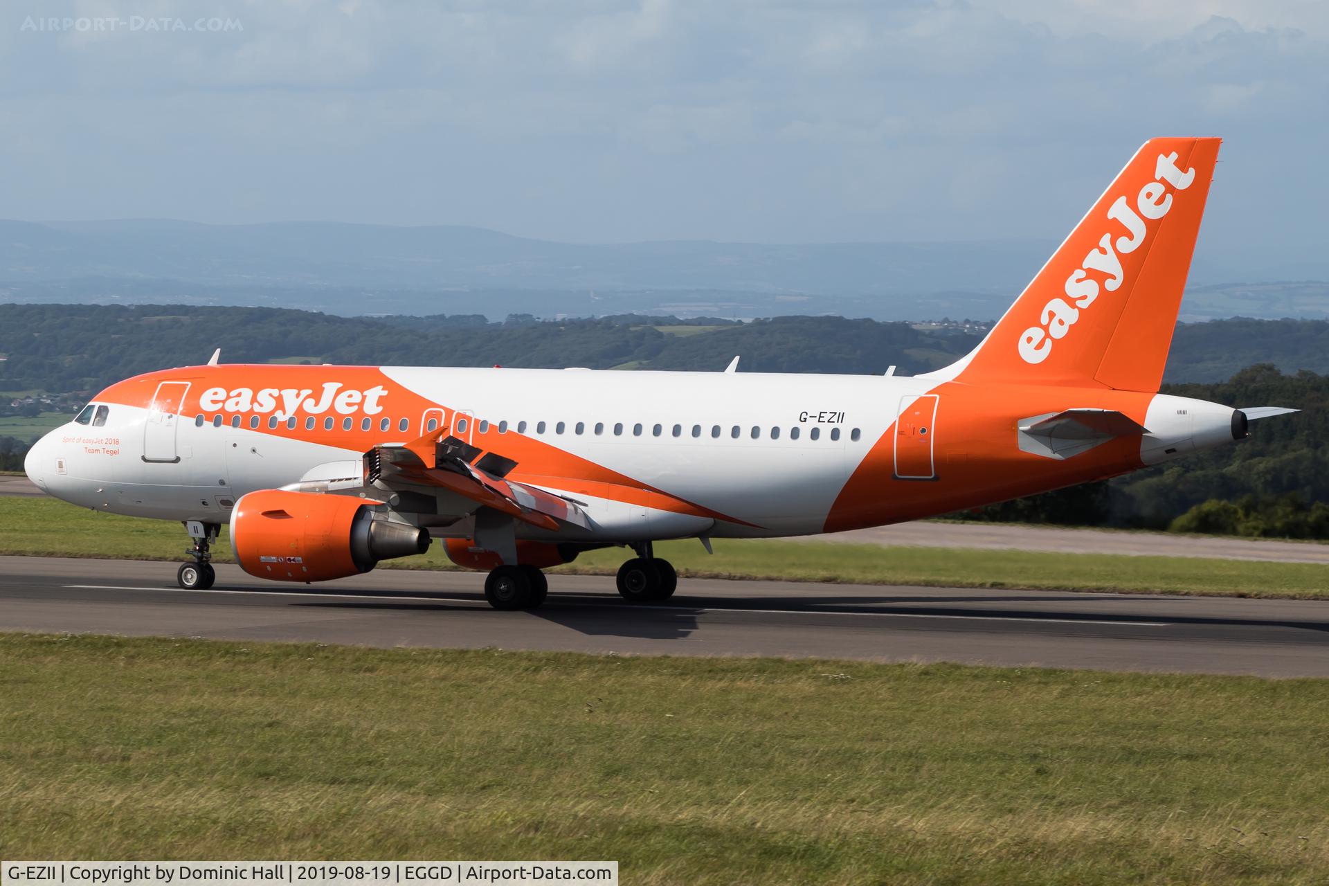 G-EZII, 2005 Airbus A319-111 C/N 2471, Landing RWY 27