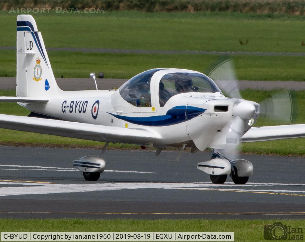 G-BYUD, 1999 Grob G-115E Tutor T1 C/N 82089/E, Taxiing back to the Apron at RAF Linton on Ouse