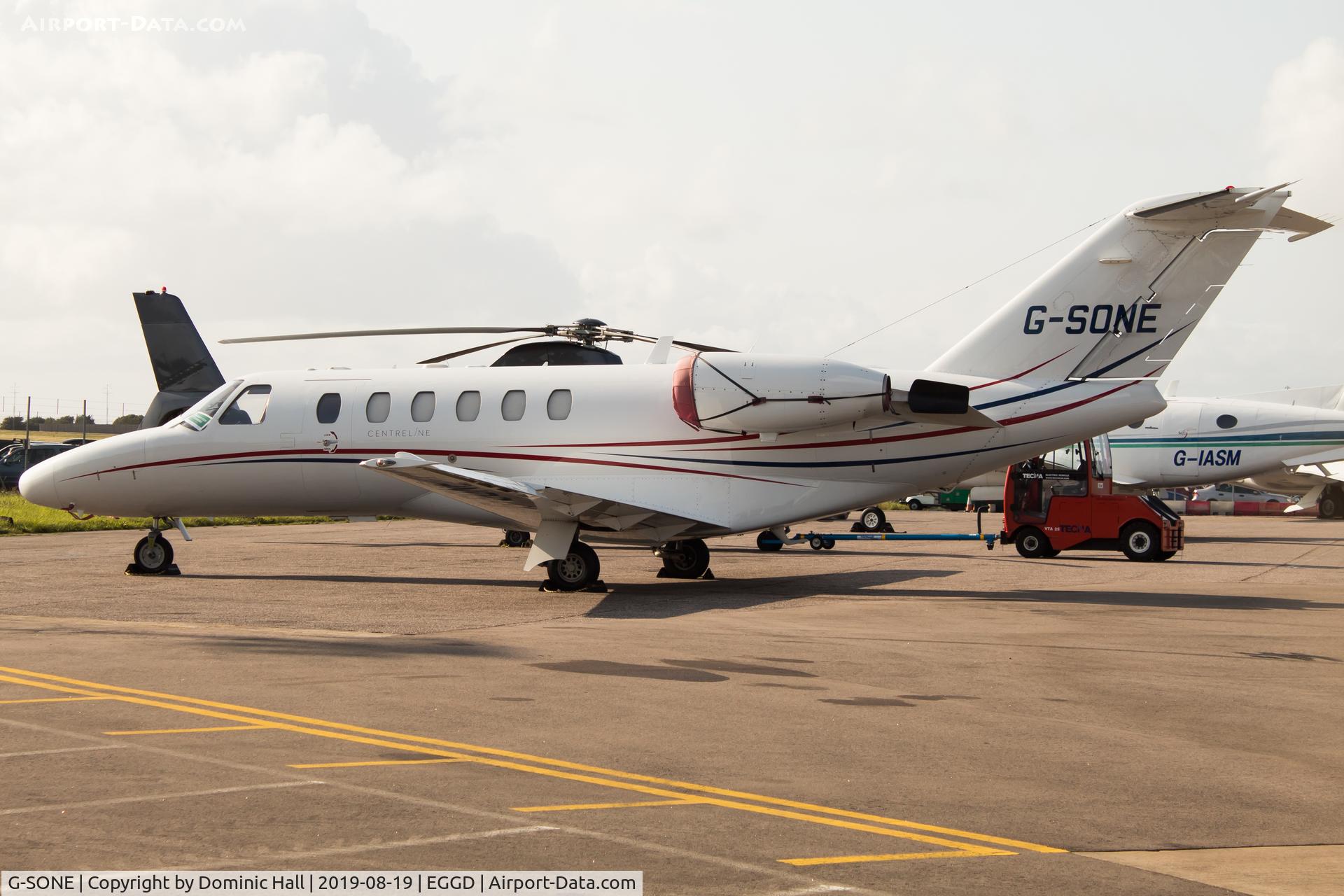 G-SONE, 2001 Cessna 525A CitationJet CJ2 C/N 525A-0031, Parked on the southside apron.