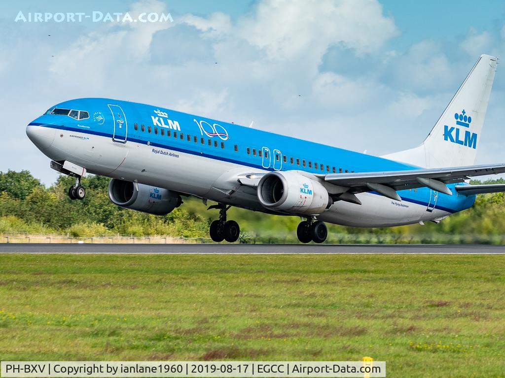 PH-BXV, 2007 Boeing 737-8K2 C/N 30370, KLM B738 departing runway 23L EGCC
