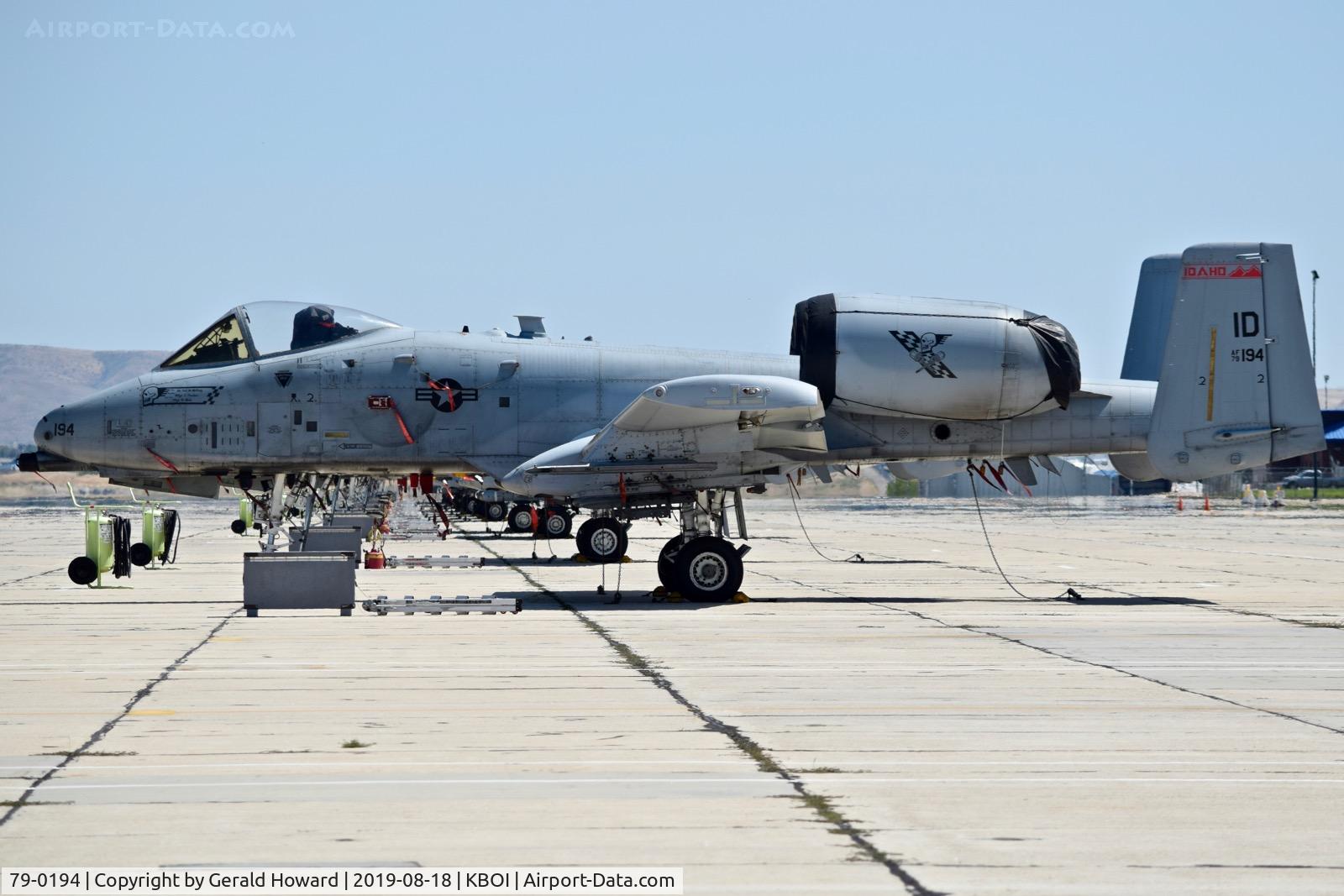 79-0194, 1979 Fairchild Republic A-10C Thunderbolt II C/N A10-0458, Parked on the Idaho ANG ramp.