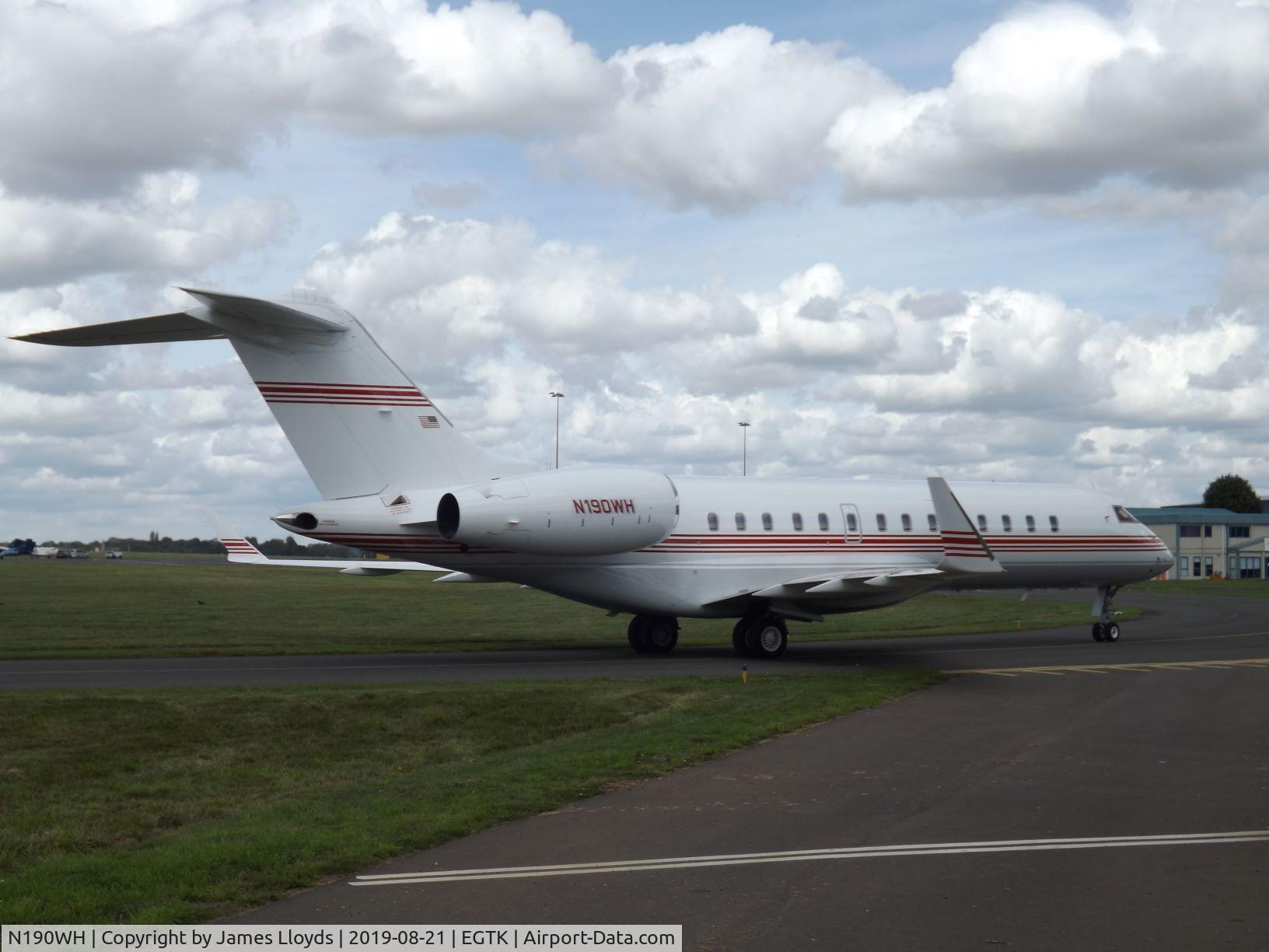 N190WH, 2001 Bombardier BD-700-1A10 Global Express C/N 9091, Arriving at Oxford Airport from the USA.