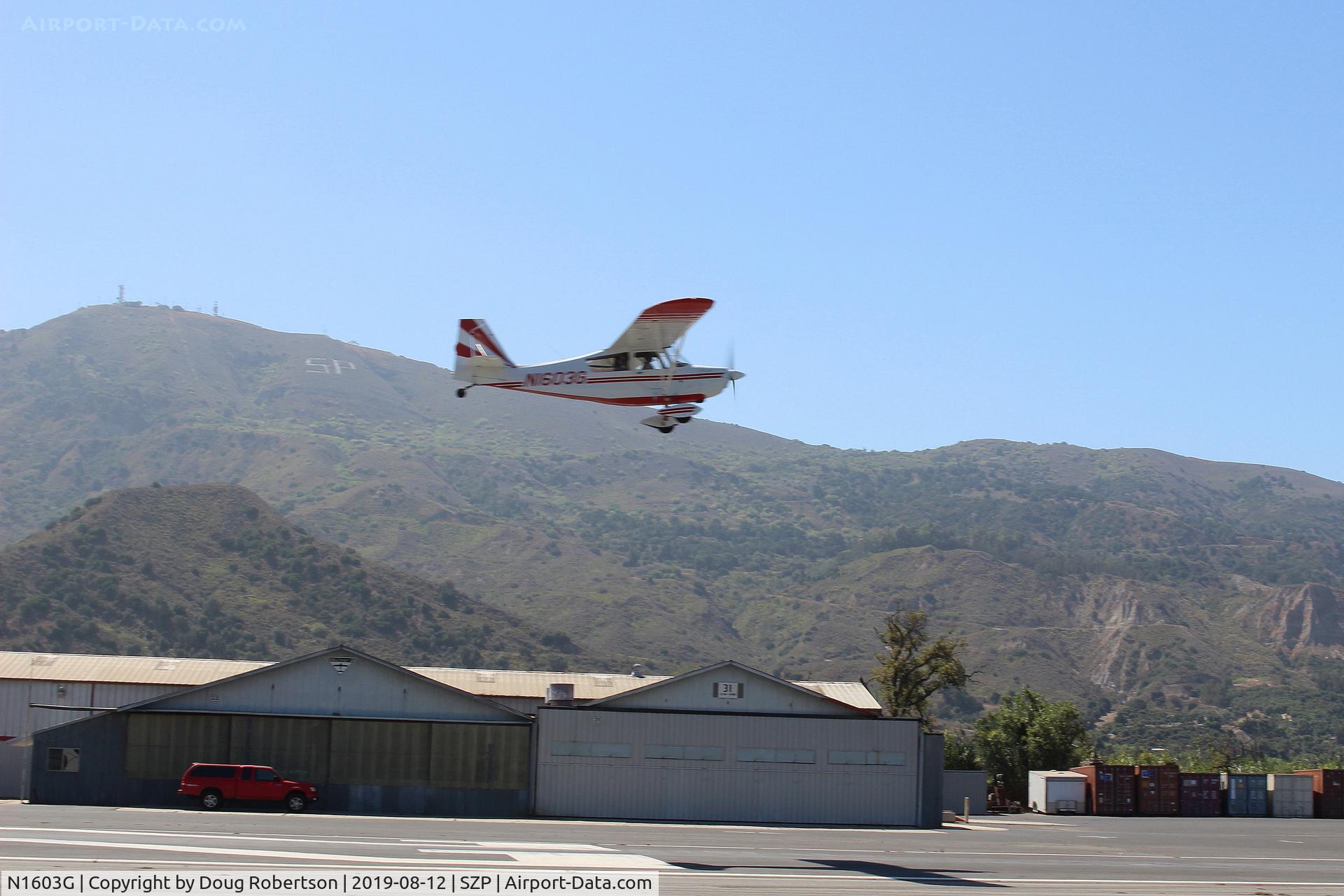 N1603G, 1968 Champion 7ECA Citabria C/N 609, 1968 Champion 7ECA CITABRIA, Lycoming O-320 150 Hp, on final Rwy 22