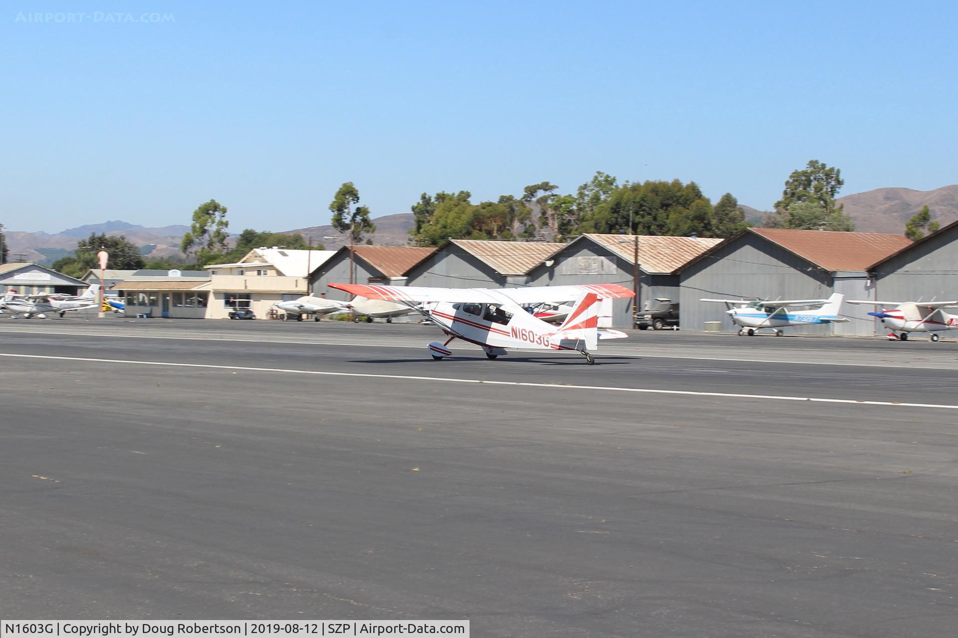 N1603G, 1968 Champion 7ECA Citabria C/N 609, 1968 Champion 7ECA CITABRIA, Lycoming O-320 150 Hp, takeoff roll Rwy 22