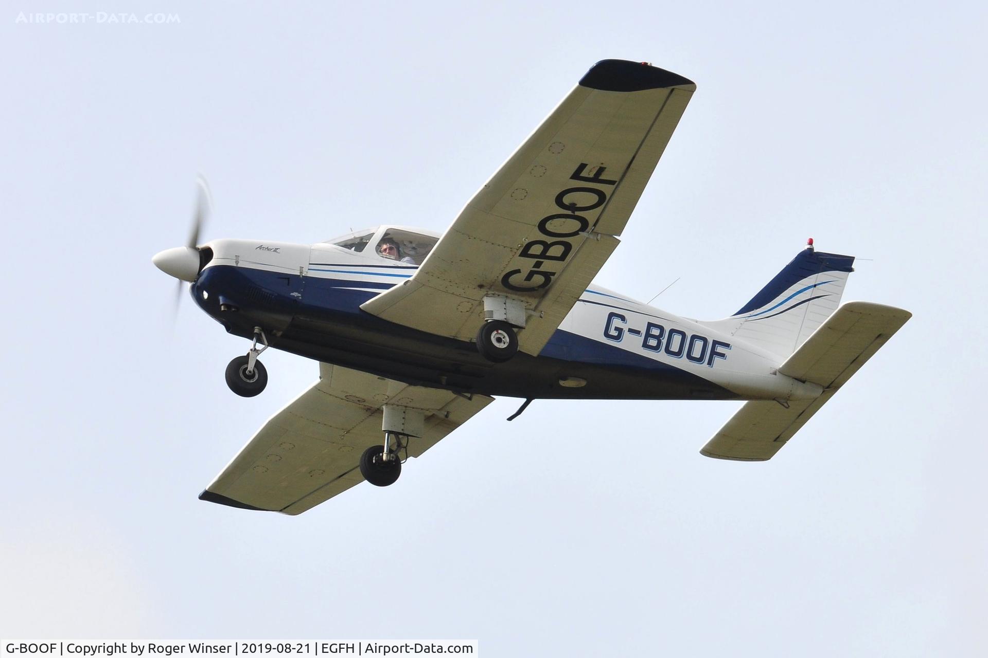 G-BOOF, 1978 Piper PA-28-181 Cherokee Archer II C/N 28-7890084, Visiting Archer bII departing Runway 22.