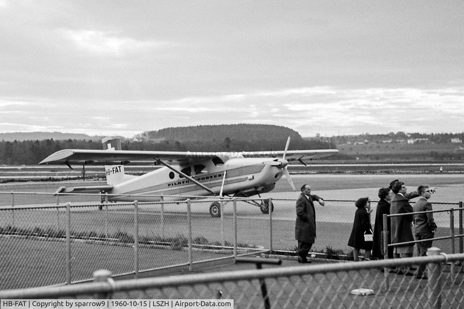 HB-FAT, 1960 Pilatus PC-6 C/N 342, At Zurich-Kloten