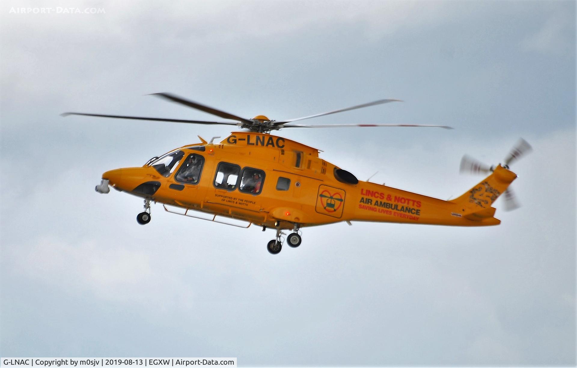 G-LNAC, 2016 Leonardo AW-169 C/N 69023, Taken from the viewing area at EGXW