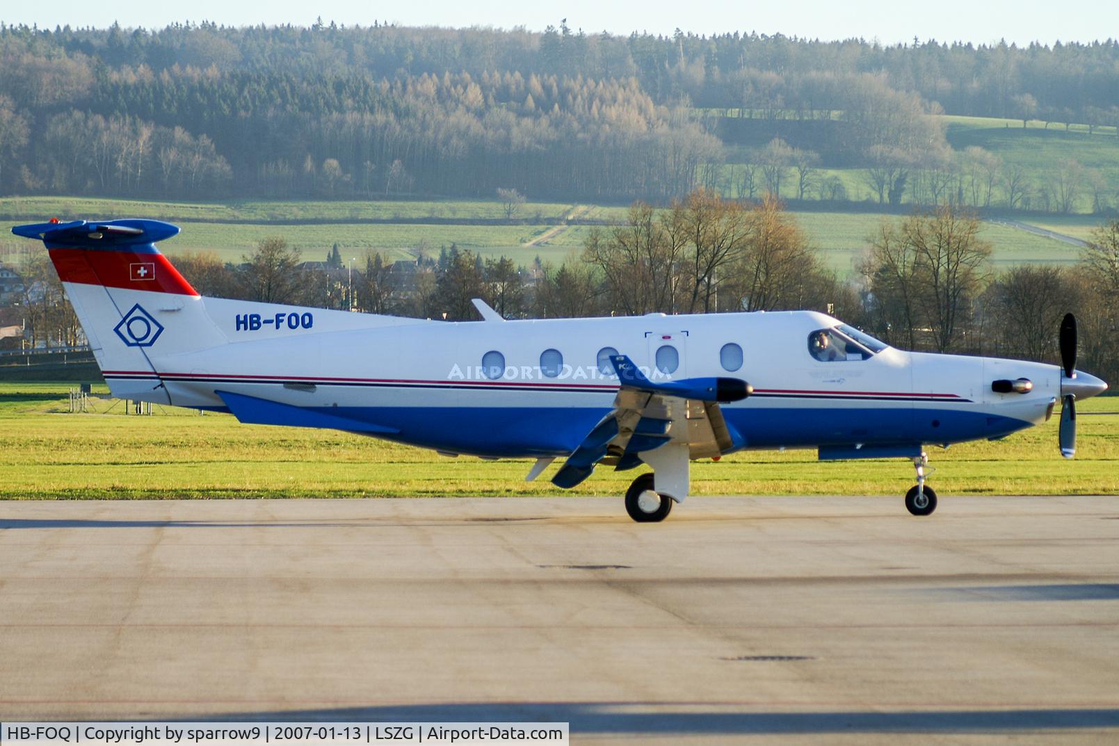 HB-FOQ, 2000 Pilatus PC-12/45 C/N 349, At Grenchen. HB-registered from 2001-01-17 until 2014-02-10