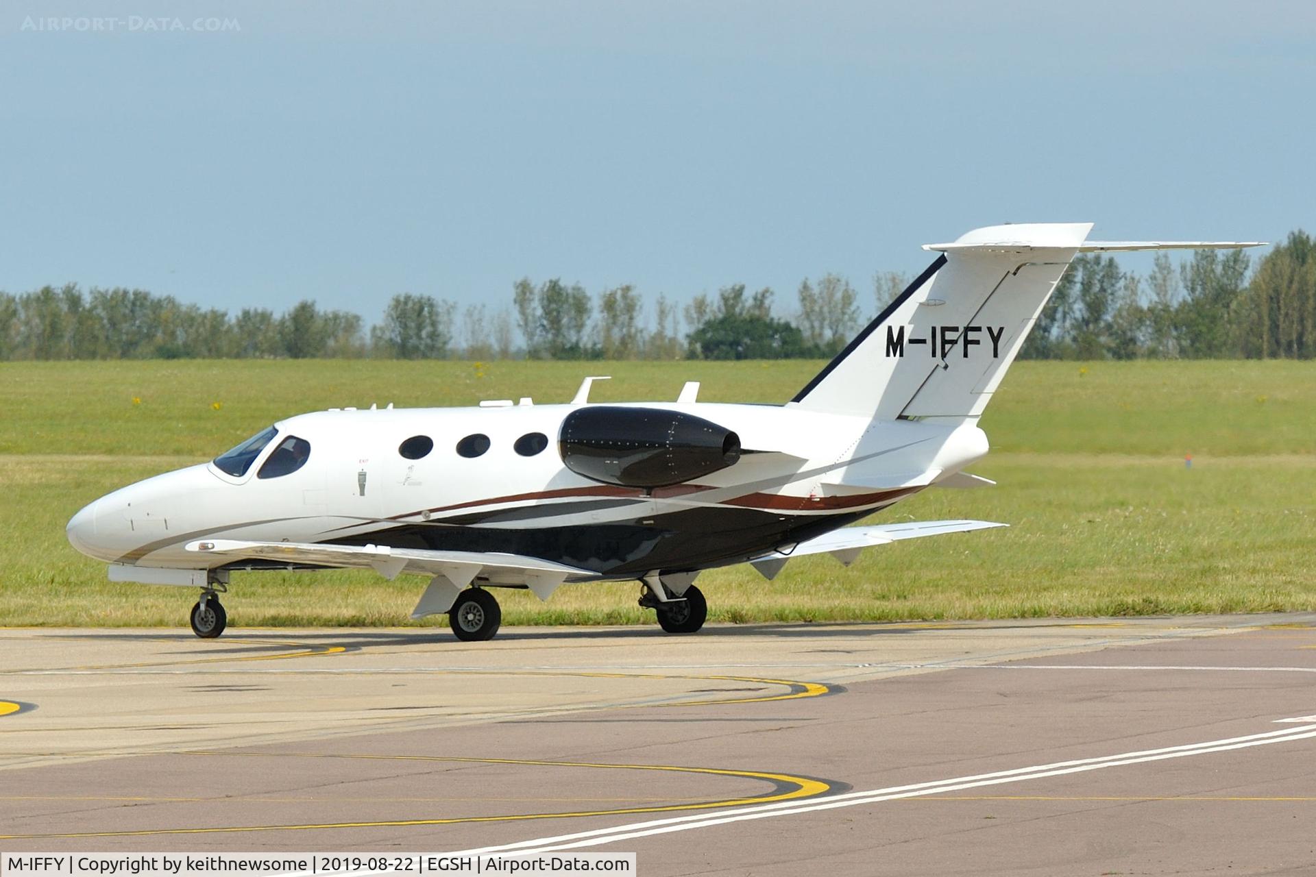 M-IFFY, 2009 Cessna 510 Citation Mustang Citation Mustang C/N 510-0192, Arriving at Norwich from Amsterdam.