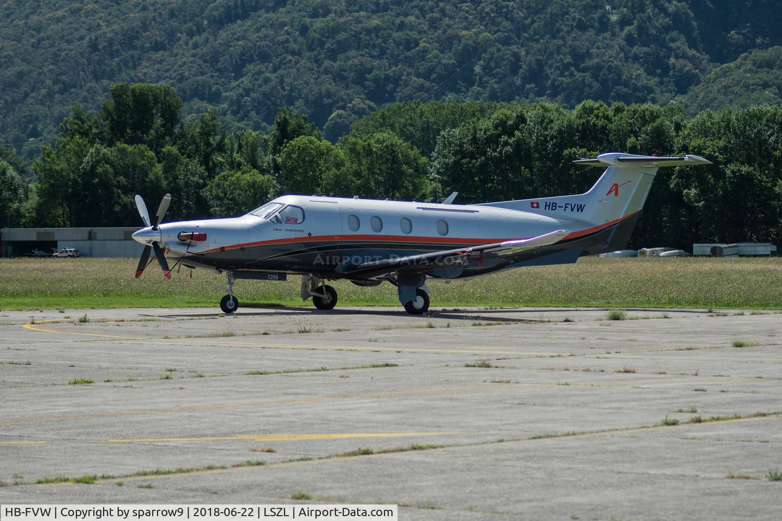 HB-FVW, 2011 Pilatus PC-12/47E C/N 1299, At Locarno-Magadino, civil side.