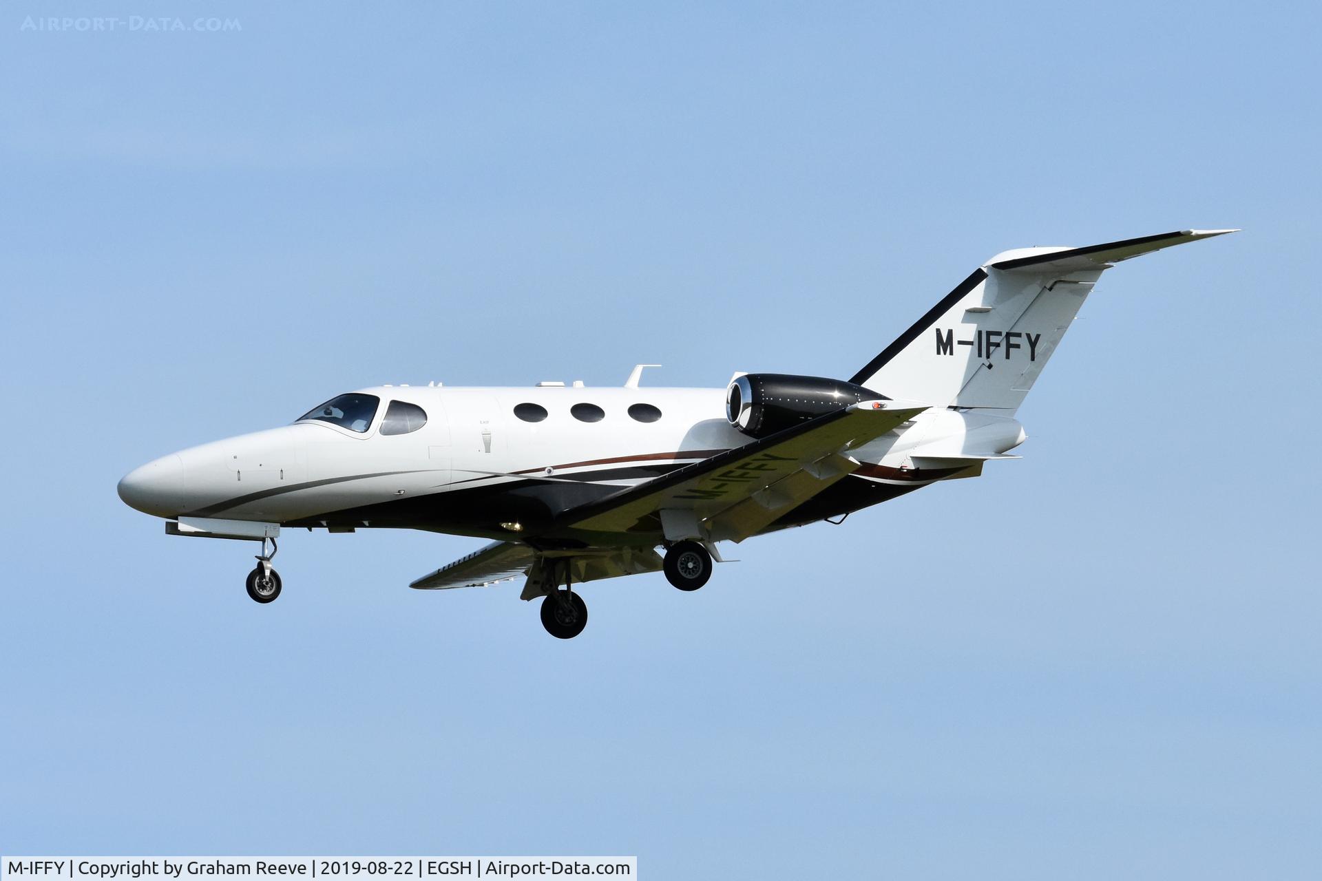M-IFFY, 2009 Cessna 510 Citation Mustang Citation Mustang C/N 510-0192, Landing at Norwich.